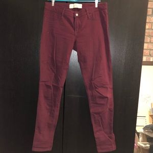 Hollister Maroon skinny jeans